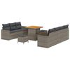 vidaXL Tuin Sofa Set 10 pcs Grijs poly rattan