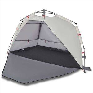 vidaXL Strandtent 3-persoons waterdicht snelontgrendeling grijs
