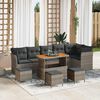 vidaXL Tuin Sofa Set 10 pcs Grijs Poly riet en gepoedercoat staal