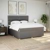 vidaXL Boxspring met matras stof taupe 180x200 cm