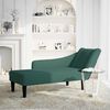 vidaXL Chaise longue met rechterarmleuning fluweel donkergroen