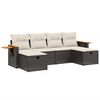 vidaXL 6-delige Loungeset met kussens poly rattan zwart