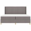 vidaXL Boxspringbed met matras met hoofdeinde Taupe 200 x 200 cm Stof