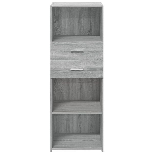 vidaXL Hoge kast 45x42,5x124 cm bewerkt hout grijs sonoma eikenkleurig