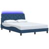 vidaXL Bedframe met LED zonder matras 140x200 cm stof blauw