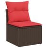 vidaXL Tuin Sofa Set met opslag 9 pcs Bruin en Rood poly rattan