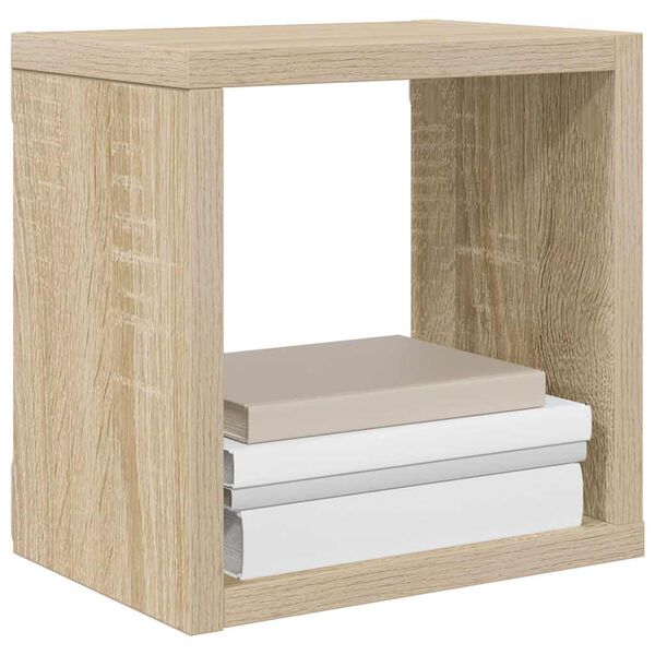 vidaXL Wandschappen kubus 4 st 22x15x22 cm sonoma eikenkleurig