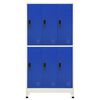 vidaXL Lockerkast 90x45x180 cm staal grijs en blauw