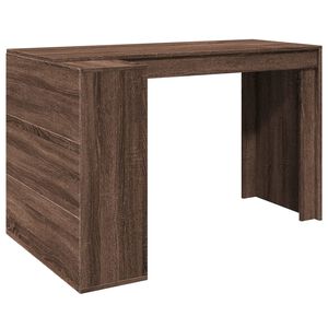 vidaXL Bureau 123,5x73,5x75 cm bewerkt hout bruin eikenkleurig