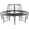 vidaXL Boom bank 8-Aantal zitplaatsen &Oslash; 160 x 89 cm Staal Zwart Rond