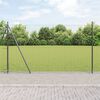 vidaXL Hek met Paal Grijs 1,6 x 10 m Staal en PVC