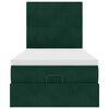 vidaXL Ottoman bed met matrassen en LED's 90x200cm fluweel donkergroen