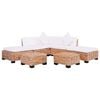 vidaXL Loungeset natuurlijk rattan 18-delig