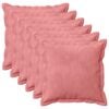vidaXL Kussensloop 6 pcs HOUTEN Roze 40 x 40 cm Fluweel