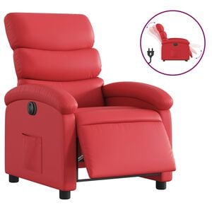 vidaXL Fauteuil verstelbaar elektrisch kunstleer rood