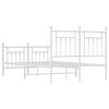vidaXL Bedframe met hoofd- en voeteneinde metaal wit 120 x 190 cm