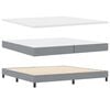 vidaXL Boxspring bed met matras met LED Lichtgrijs 200 x 200 cm Stof