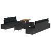 vidaXL Tuinbankenset 10 st Zwart poly rattan