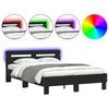 vidaXL Bedframe met hoofdeinde en LED zwart 120x200 cm