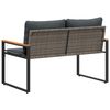 vidaXL Bank met kussen Grijs en Donkergrijs 115 x 65 x 72 cm Rattan