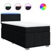 vidaXL Boxspring met matras stof zwart 100x200 cm