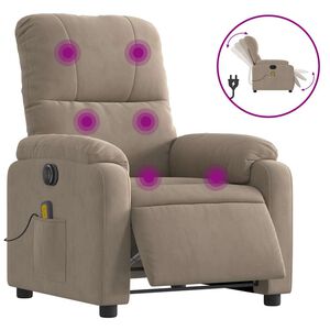 vidaXL Massagestoel elektrisch verstelbaar microvezelstof taupe