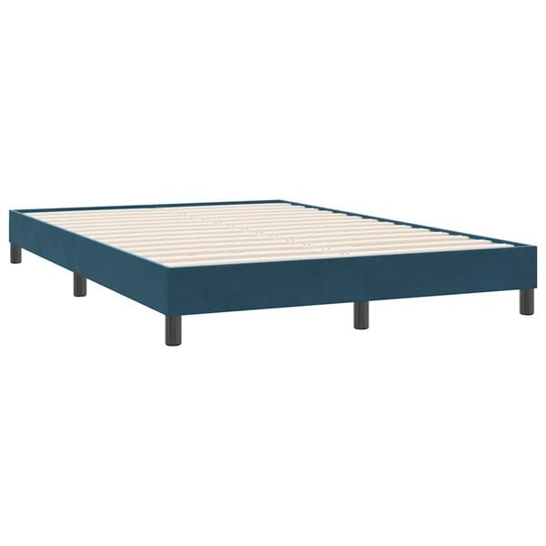 vidaXL Boxspring zonder matras fluweel donkerblauw 160x220 cm