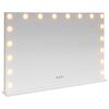 vidaXL LED Make-up Spiegel Wit 80 x 10 x 52,5 cm Glas en Staal