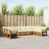 vidaXL Hoekbank Set 10 pcs Natuurlijk en Cr&egrave;me Massief Acaciahout