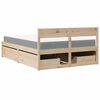 vidaXL Bed met lades en matras massief grenenhout 120x190 cm