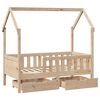 vidaXL Kinderbedframe met lades 80x170 cm massief grenenhout