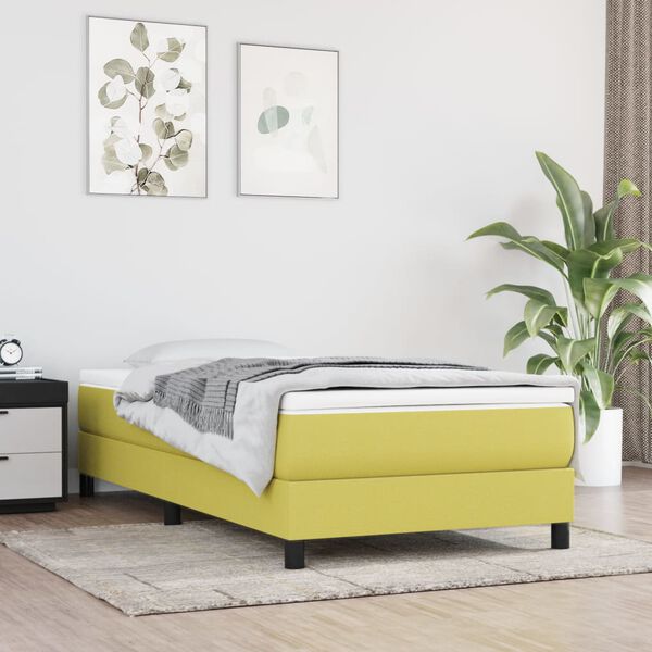 vidaXL Boxspring bed stof groen 90x200 cm