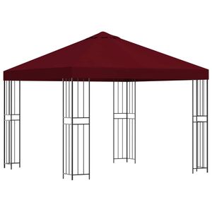 vidaXL Paviljoen 3 x 3 m Bordeauxrood Polyester en staal 190 gsm