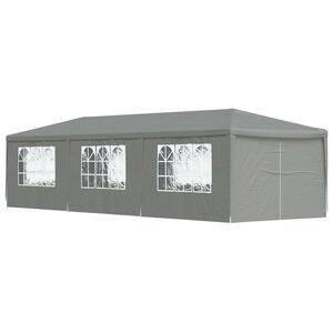 vidaXL Partytent 900 x 300 x 255 cm Lichtgrijs PE en staal