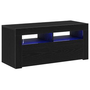 vidaXL TV-kast 90 x 35 x 40 cm Zwart Eiken Bewerkt hout