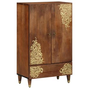 vidaXL Hoge kast met lade Bruin 60 x 33 x 100 cm Massief Mango Hout