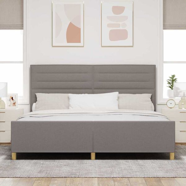 vidaXL Bedframe met hoofdeinde Taupe 200 x 200 cm Stof