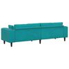 vidaXL Bank met kussen Turquoise 250 x 77 x 76 cm Fluweel
