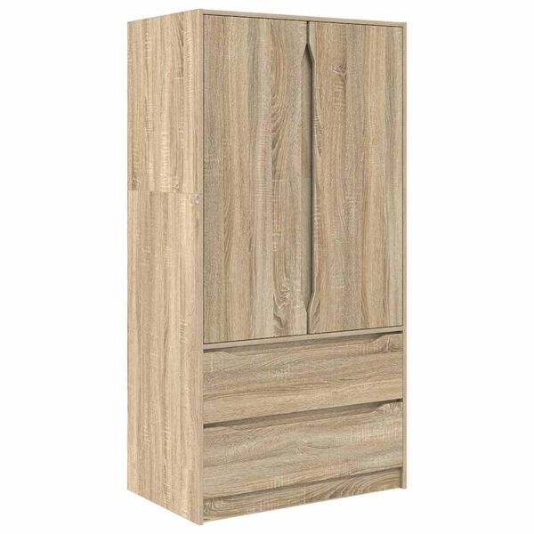 vidaXL Badkamer Kast Sonoma Eiken 79,5 x 49 x 156 cm Bewerkt hout