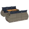 vidaXL 7-delige Loungeset met kussens poly rattan grijs