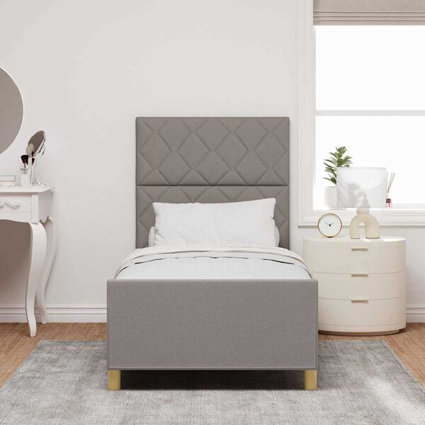 vidaXL Bedframe met hoofdeinde Taupe 90 x 190 cm Stof