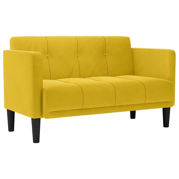 vidaXL Loveseat bank geel 111 cm fluweel