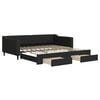 vidaXL Slaapbank met onderschuifbed en lades 100x200 cm stof zwart