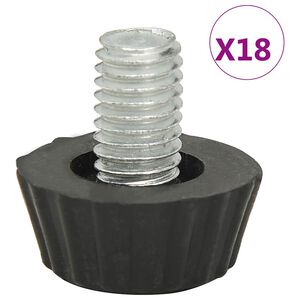 vidaXL Meubelpoten 18 st verstelbaar M8 zwart