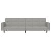 vidaXL Slaapbank 2-zits met voetenbank microvezelstof lichtgrijs