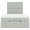 vidaXL Ottoman bed met matrassen en LED's 120x200cm fluweel lichtgrijs
