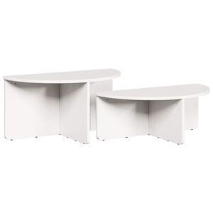 vidaXL Salontafel 2 st Wit 79 x 39,5 x 40 cm Massief grenenhout