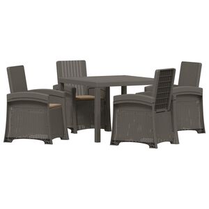 vidaXL Tuin eettafelset 5 st Lichtgrijs en Taupe PP