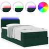 vidaXL Bed poef met matras en LED's 90x200 cm fluweel donkergroen