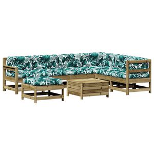 vidaXL 8-delige Loungeset met kussens ge&iuml;mpregneerd grenenhout